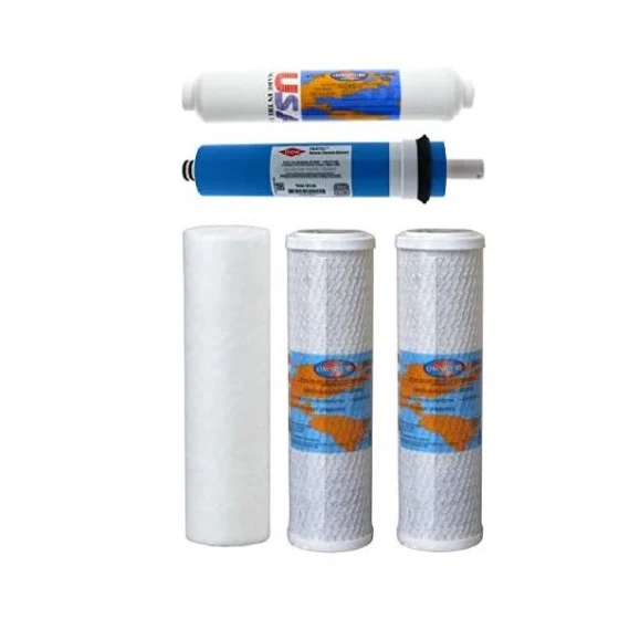 All Assembled In USA Complete Reverse Osmosis Replacement Water Filter Set 5 pcs w/ Filmtec 50 GPD Membrane
