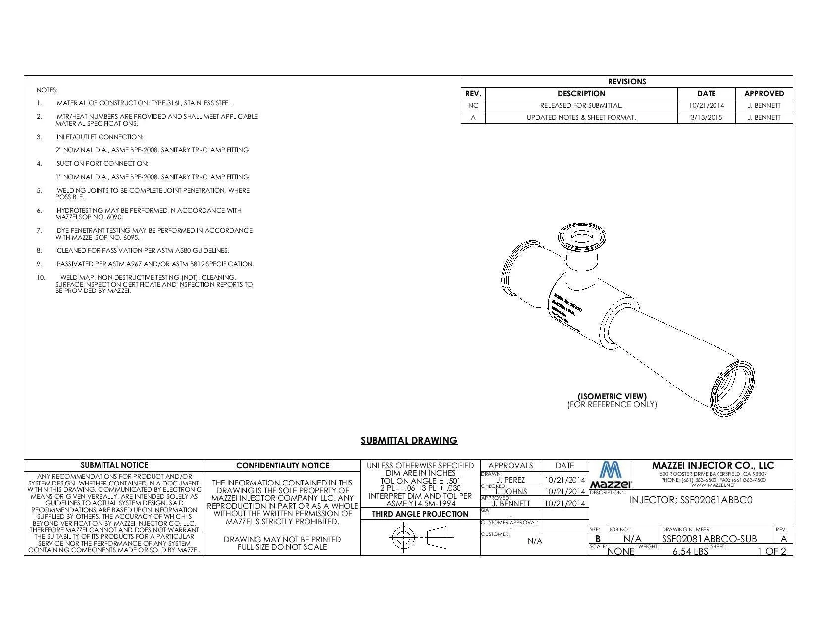 Mazzei - 3090 Series - 3.0" Male NPT Inlet/Outlet Connections (Dual 1.5" Male NPT Threaded Suction Ports) - Image 7