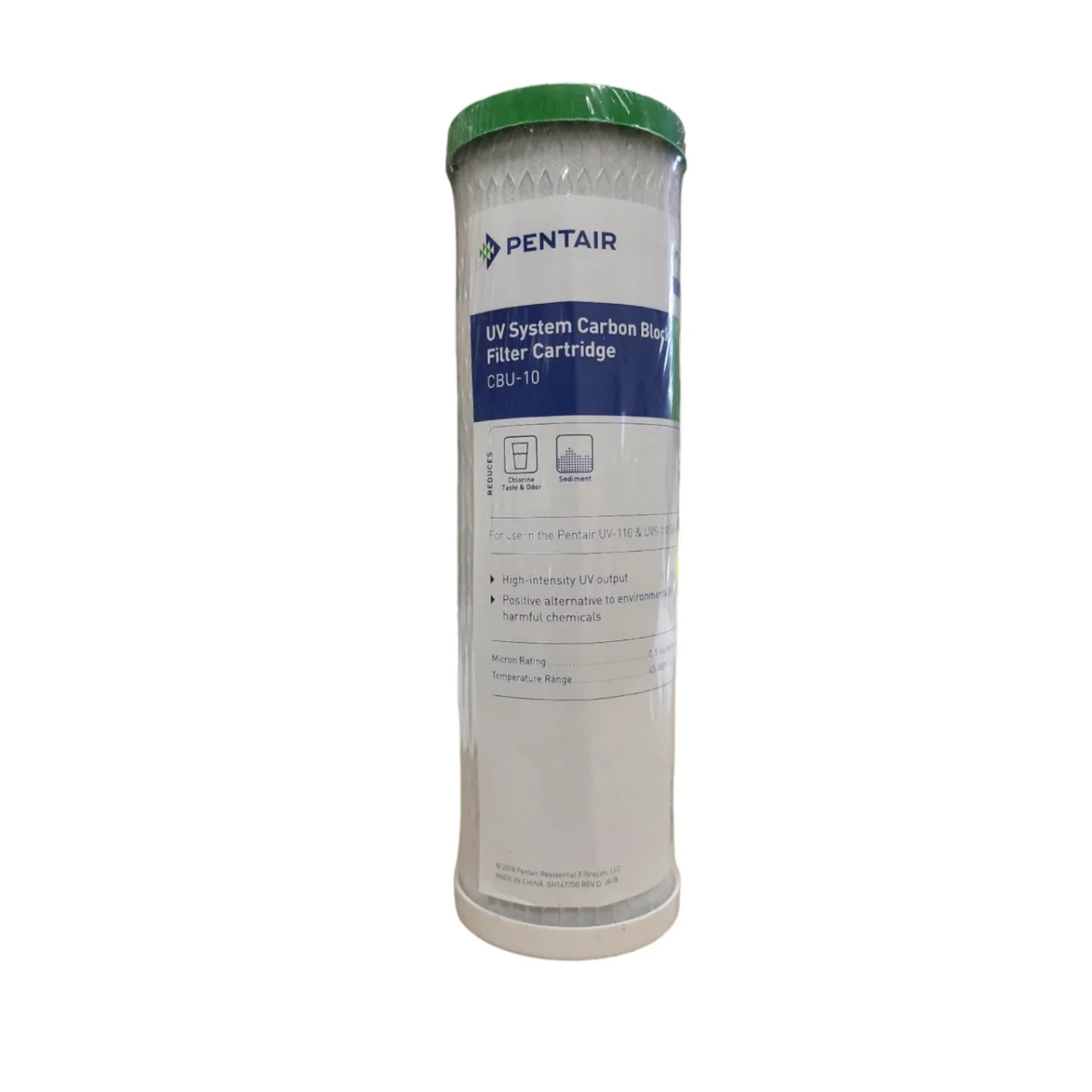 Pentek CBU-10 Carbon Block Filter Cartridge (155271-43) for UV Systems 9-1/2" x 2-3/4", 0.5 Micron