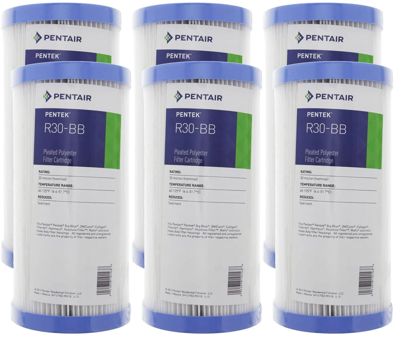 Pentek - R Series 10" x 4.5" Big Blue REUSABLE Pleated Polyester Sediment Filter - Image 3