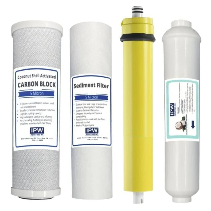 IPW Industries Inc. Replacement Water Filters Compatible to Watts Pure Water PWRO4 Reverse Osmosis System w/ 50 GPD Membrane 560018